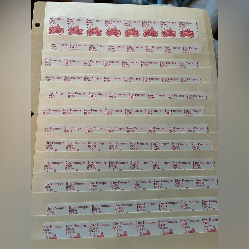 FIRE PUMPER SCOTT #1908 STRIP OF 8 STAMPS ERROR - Picture 3 of 4